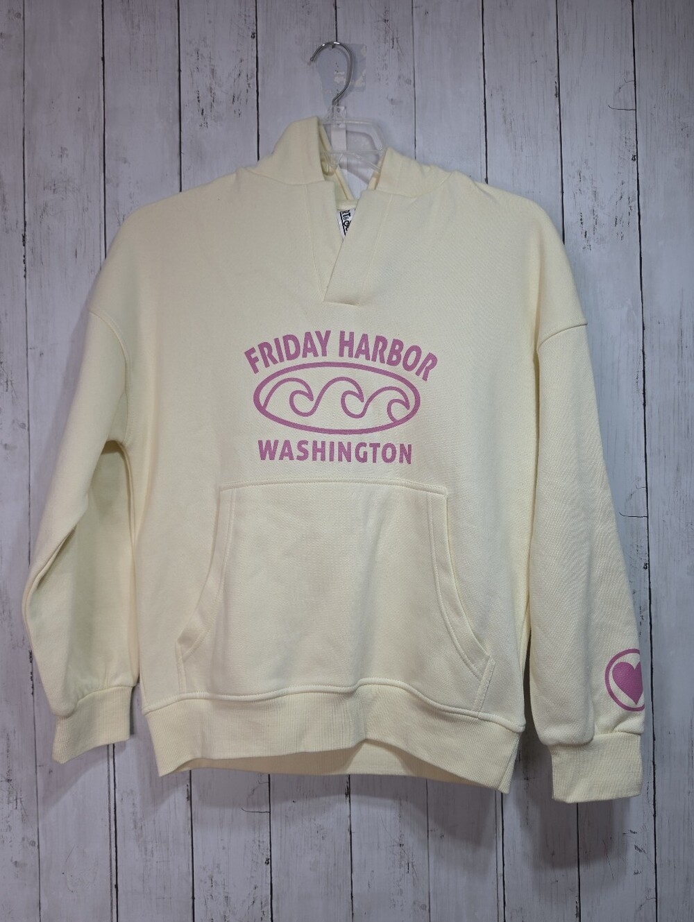 NWT Art & Sol Women's Ivory Cotton Blend Friday Harbor WA Hoodie Size Small.